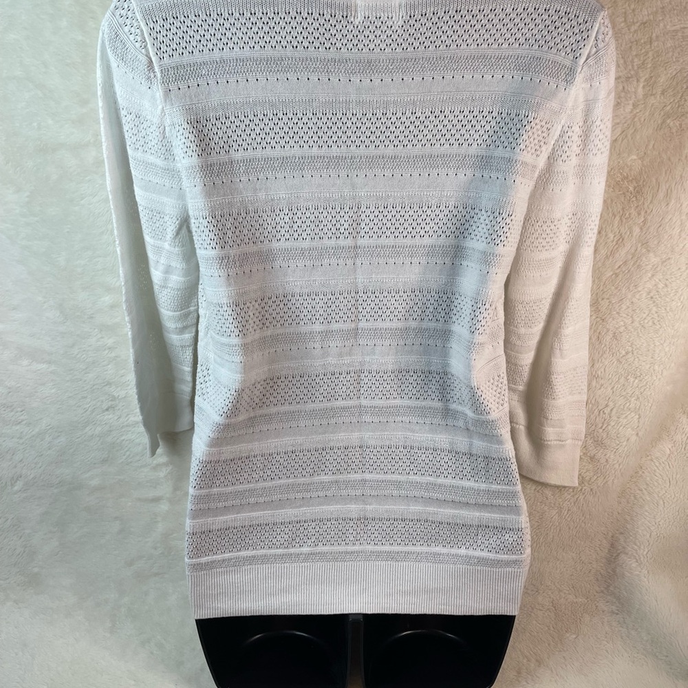 Old Navy Cream Open Knit Sweater Size L Lightweight Pullover - Picture 2 of 4